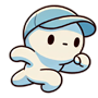 Mascotte avec casquette bleue